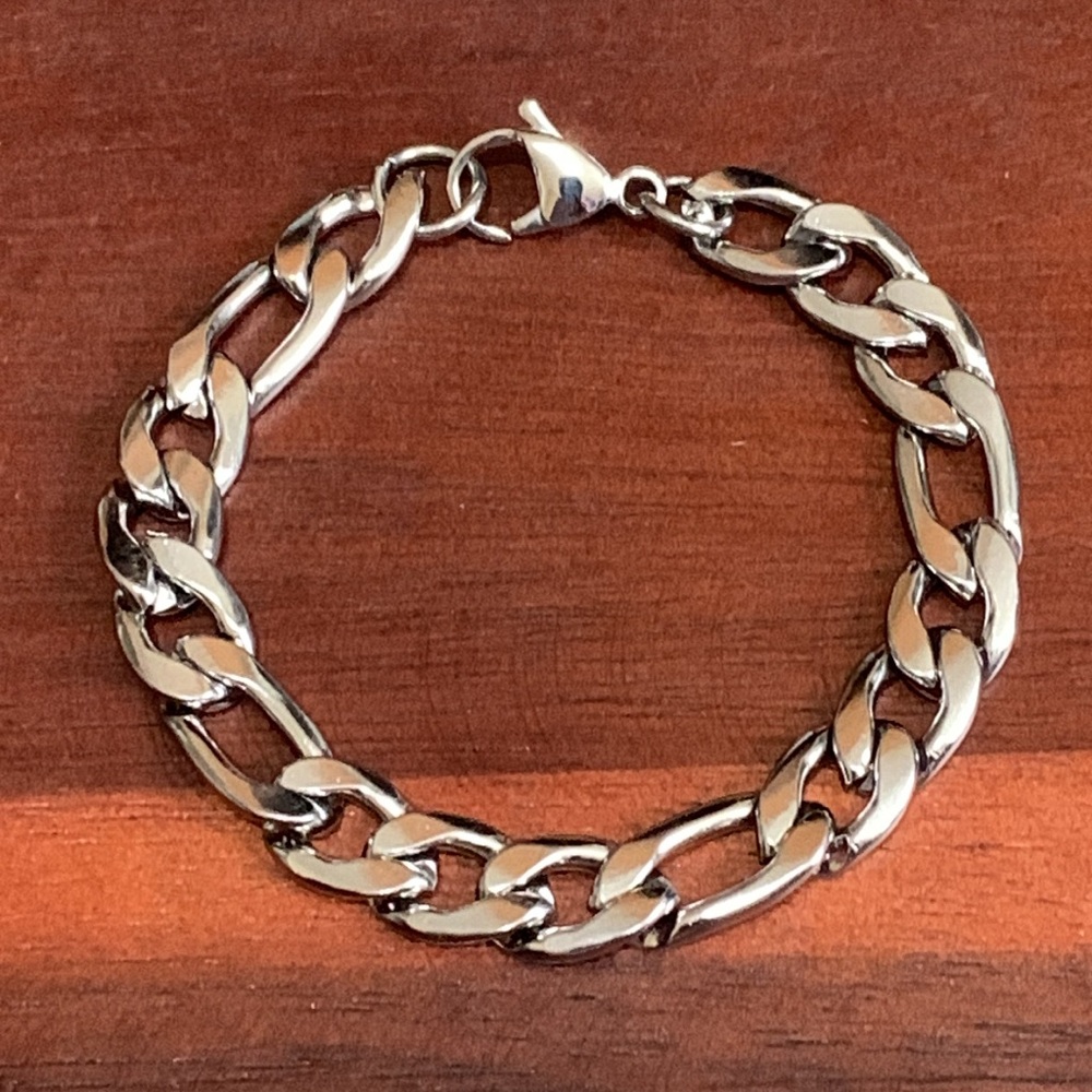 New Extra Small Stainless Steel 8mm Figaro Chain Bracelet